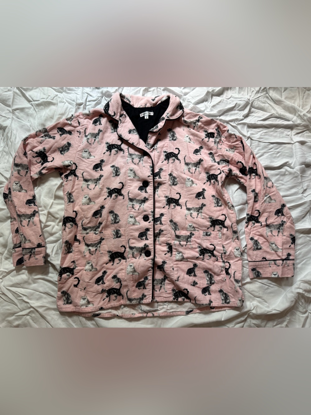 Pink Cat-Print Pajama Set - Picture 2 of 3